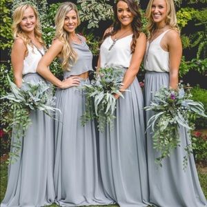 Revelry Clara Skirt in platinum grey